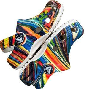 Crocs Rainbow Swirl Shoes Slip On Toddler Kids Size C6 Colorful Unisex